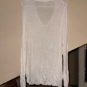 Olivaceous Cream V-Neck Sweater